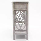 Console en bois gris avec 2 tiroirs et 1 étagère, table d'entrée