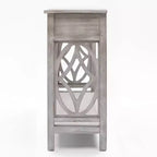 Console en bois gris avec 2 tiroirs et 1 étagère, table d'entrée