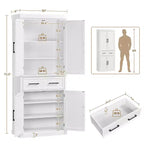 Meuble de rangement de cuisine de 184 cm de haut avec étagères réglables, rangement de salle à manger