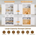 Meuble de rangement de cuisine de 184 cm de haut avec étagères réglables, rangement de salle à manger