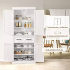 Meuble de rangement de cuisine de 184 cm de haut avec étagères réglables, rangement de salle à manger