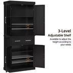 Meuble de rangement de cuisine de 184 cm de haut avec étagères réglables, rangement de salle à manger