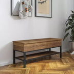 Banc de rangement d'entrée de ferme avec étagère inférieure, banc de vestiaire et de chambre à coucher