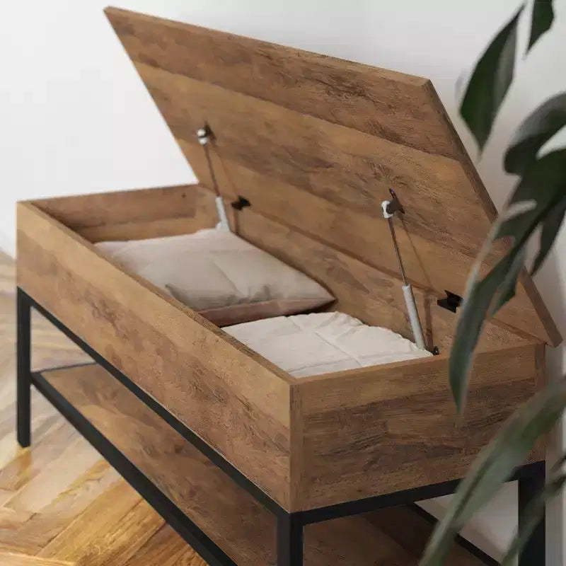Banc de rangement d'entrée de ferme avec étagère inférieure, banc de vestiaire et de chambre à coucher
