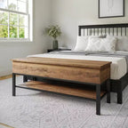 Banc de rangement d'entrée de ferme avec étagère inférieure, banc de vestiaire et de chambre à coucher