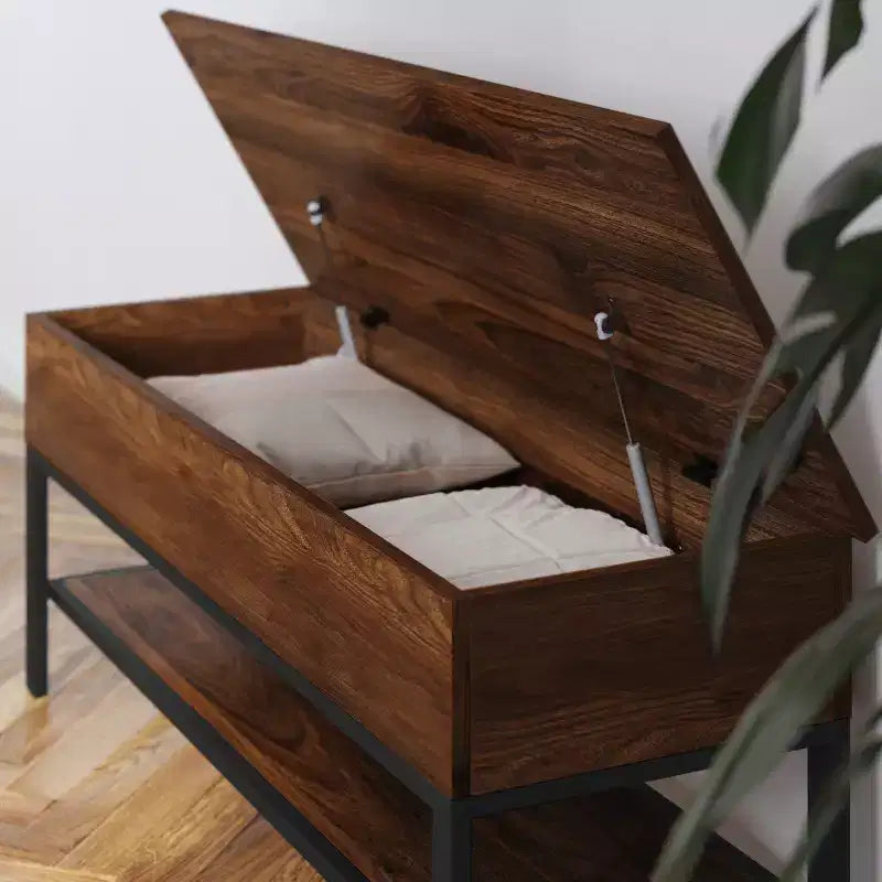Banc de rangement d'entrée de ferme avec étagère inférieure, banc de vestiaire et de chambre à coucher