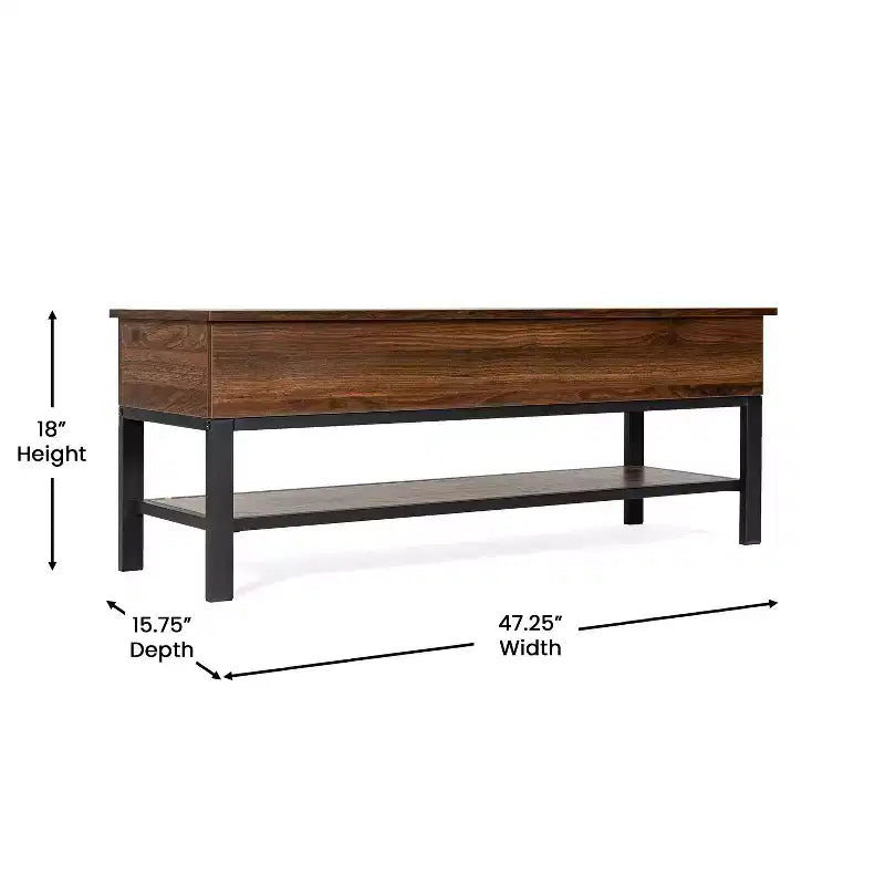 Banc de rangement d'entrée de ferme avec étagère inférieure, banc de vestiaire et de chambre à coucher