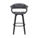 Tabouret de bar pivotant en similicuir de 66 cm avec base en bois