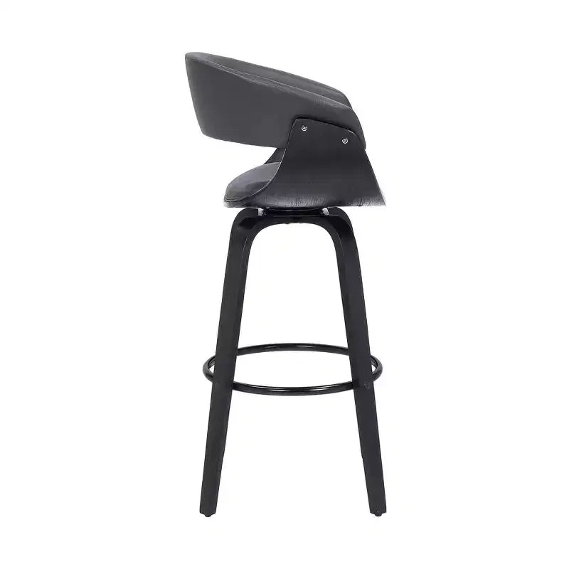 Tabouret de bar pivotant en similicuir de 66 cm avec base en bois
