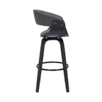 Tabouret de bar pivotant en similicuir de 66 cm avec base en bois