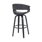 Tabouret de bar pivotant en similicuir de 66 cm avec base en bois