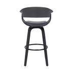 Tabouret de bar pivotant en similicuir de 66 cm avec base en bois