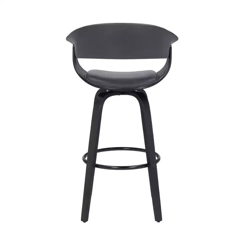 Tabouret de bar pivotant en similicuir de 66 cm avec base en bois