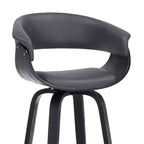 Tabouret de bar pivotant en similicuir de 66 cm avec base en bois
