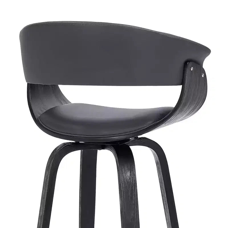 Tabouret de bar pivotant en similicuir de 66 cm avec base en bois