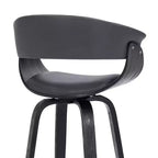Tabouret de bar pivotant en similicuir de 66 cm avec base en bois