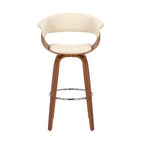 Tabouret de bar pivotant en similicuir de 66 cm avec base en bois