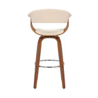 Tabouret de bar pivotant en similicuir de 66 cm avec base en bois