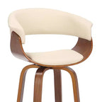 Tabouret de bar pivotant en similicuir de 66 cm avec base en bois
