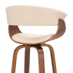 Tabouret de bar pivotant en similicuir de 66 cm avec base en bois