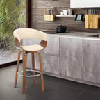 Tabouret de bar pivotant en similicuir de 66 cm avec base en bois