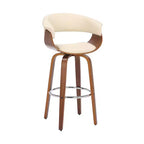 26" Julyssa Swivel Faux Leather Wood Counter Height Barstool - Armen Living